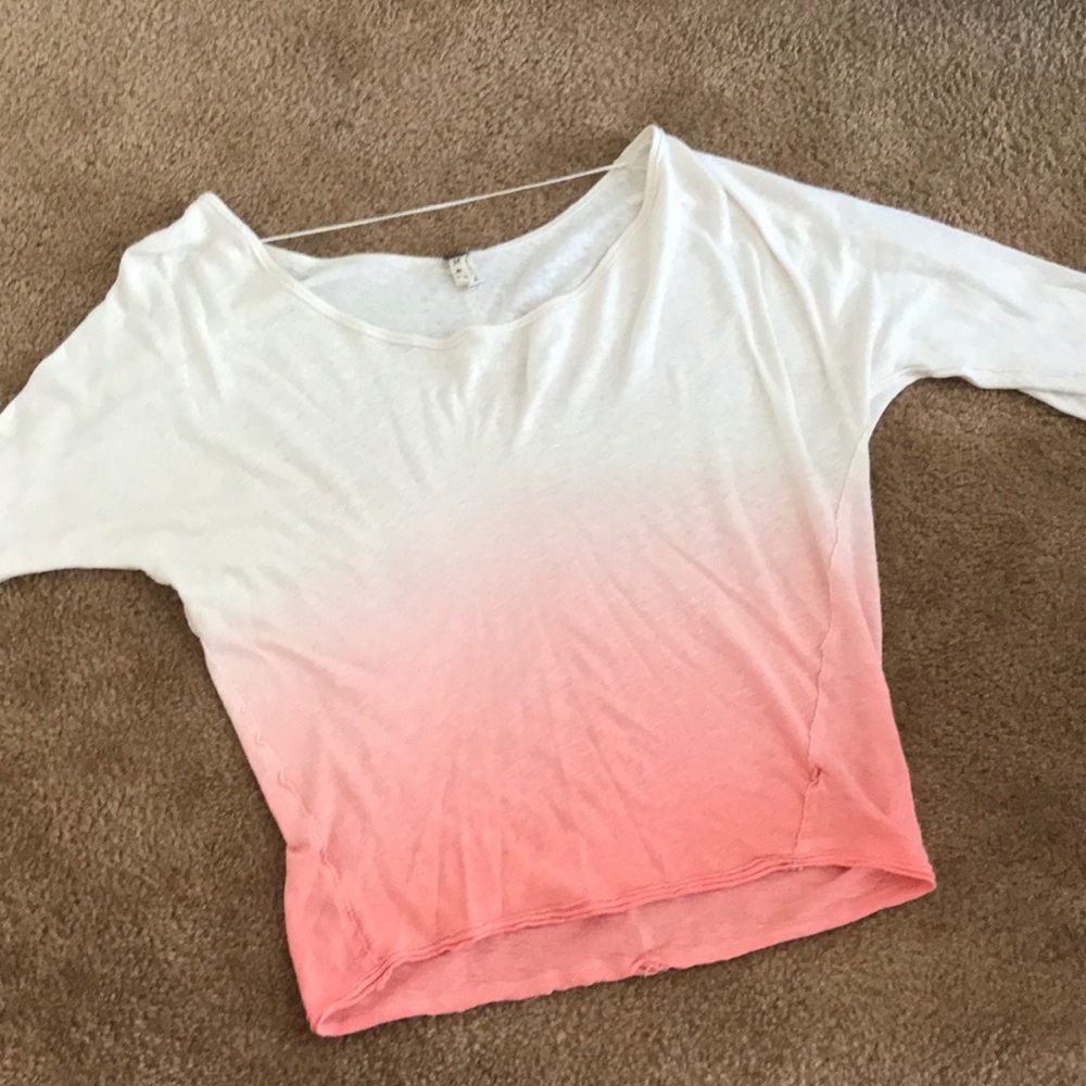 Free People White Strawberry Ombré Top